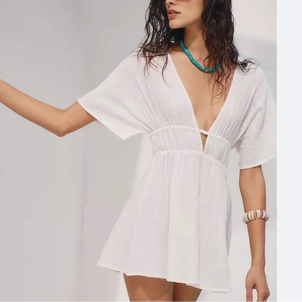 Lspace ocean eyes tunic white dress cover up size L l*space